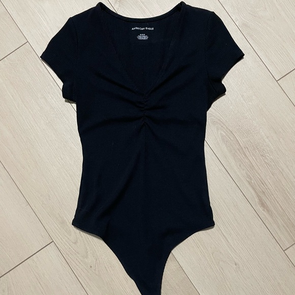 American Eagle Outfitters Tops - American Eagle Outfitters Black Ribbed Bodysuit